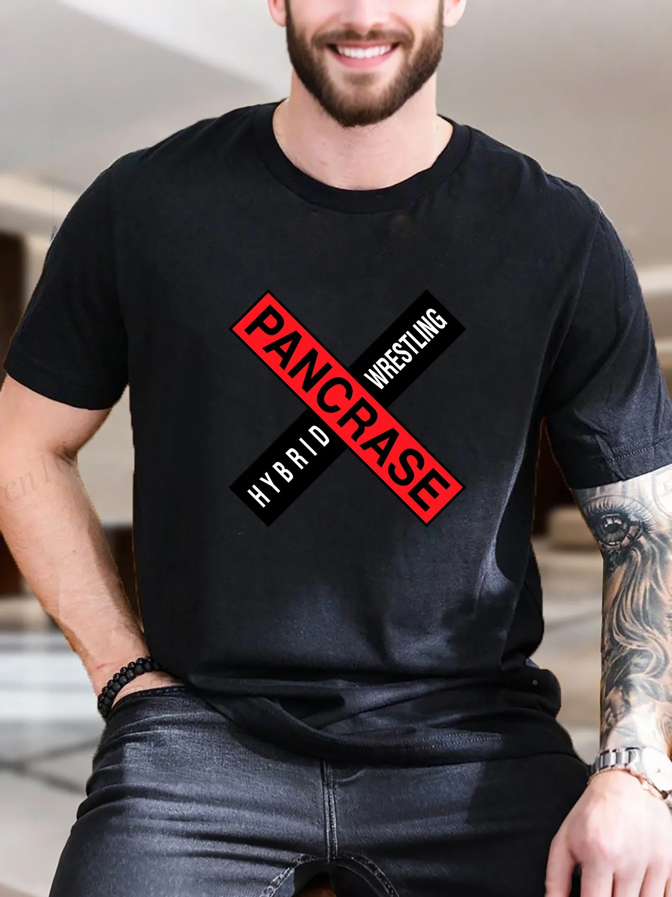

New Arrival Fashion Pancrase Heavyweight Hot Sale Vintage Funny Fashionable Men's T-Shirt