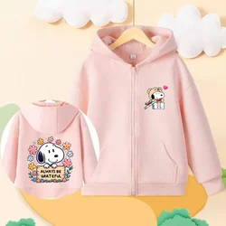 Snoopy cartoon anime children's hoodie zipper hoodie casual children's style boys and girls same style 3-14 years old