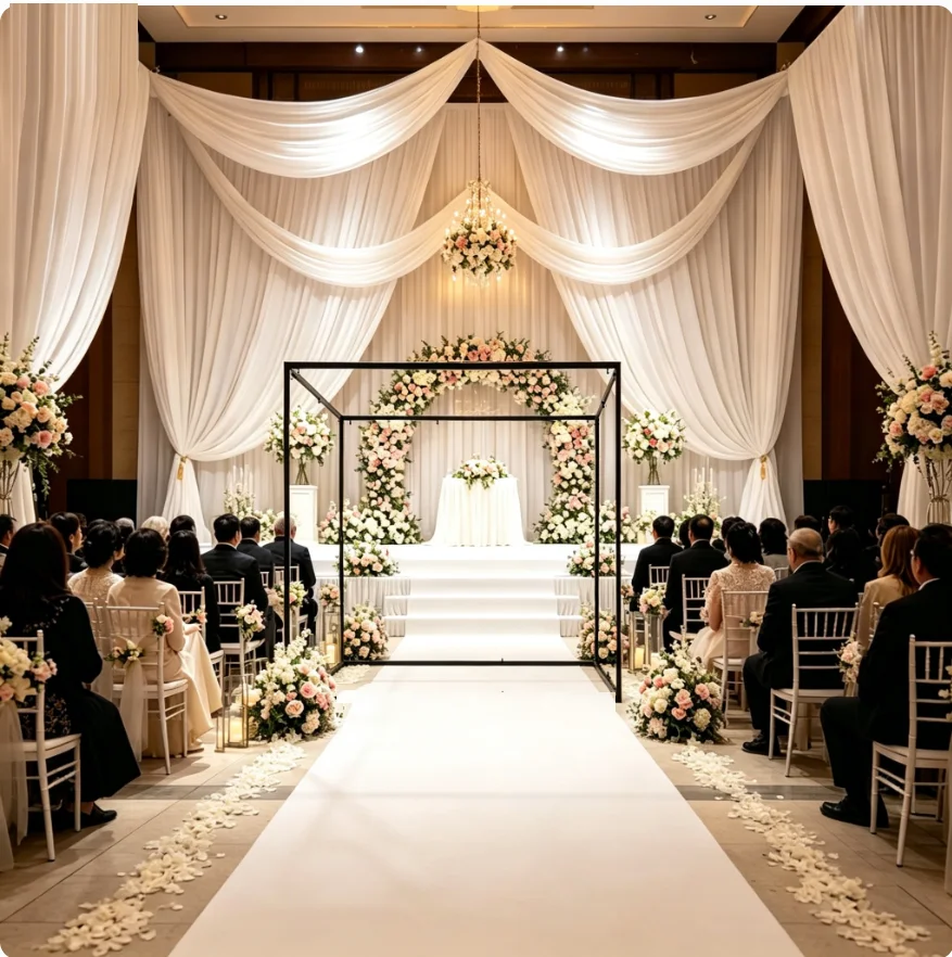 Hot selling retractable rectangular background frame, wedding ceremony background flower stand, 1 piece
