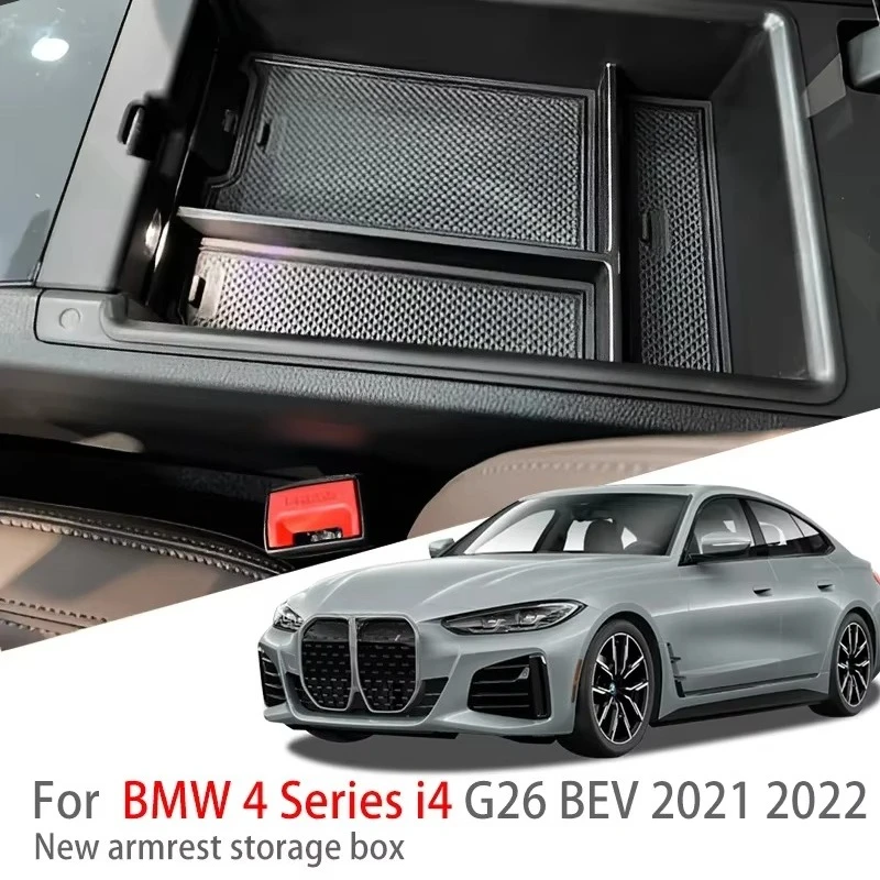 

Автозапчасти, подходящие для BMW 4 серии i4 G26 BEV 2020 ~ 2023 автомобильная центральная консоль, подлокотник, ящик для хранения, многофункциональные аксессуары