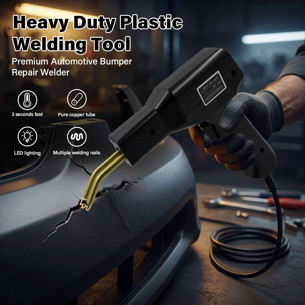 New Plastic Welding Gun Hot Stapler Car Bumper Repair Kit for Auto PVC Dashboard Plastic Crack Repair Garage Soldering