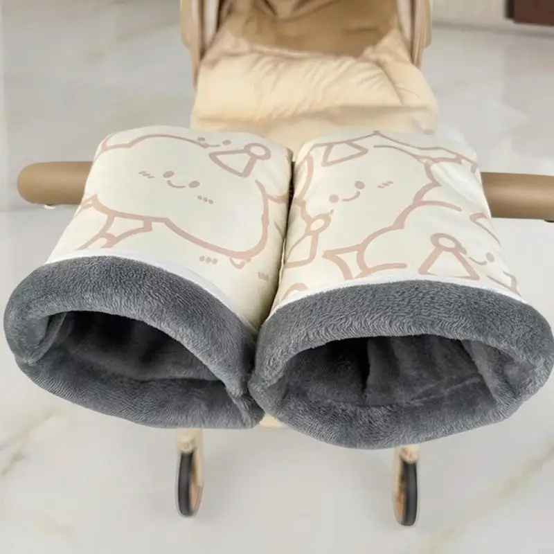 Warm Gloves for Baby Strollers Easy Installation Soft Lining Cold Weather Protections Universal for Various Vehicles A2UB