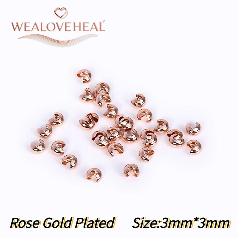 50/100 Stück 18K vergoldete Messing-C-Form-Klemmverschlüsse 3/4/5mm Halbmond-Klemmperlen Stopper DIY Schmuckherstellung Zubehör – Detail 24