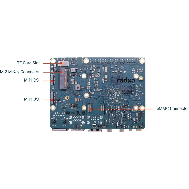 Radxa ROCK 5B Blue RK3588 CPU SBC de 8 núcleos, HDMI con salida 8K y conector de tecla M.2 M con PCIe 3.0, computadora de placa única