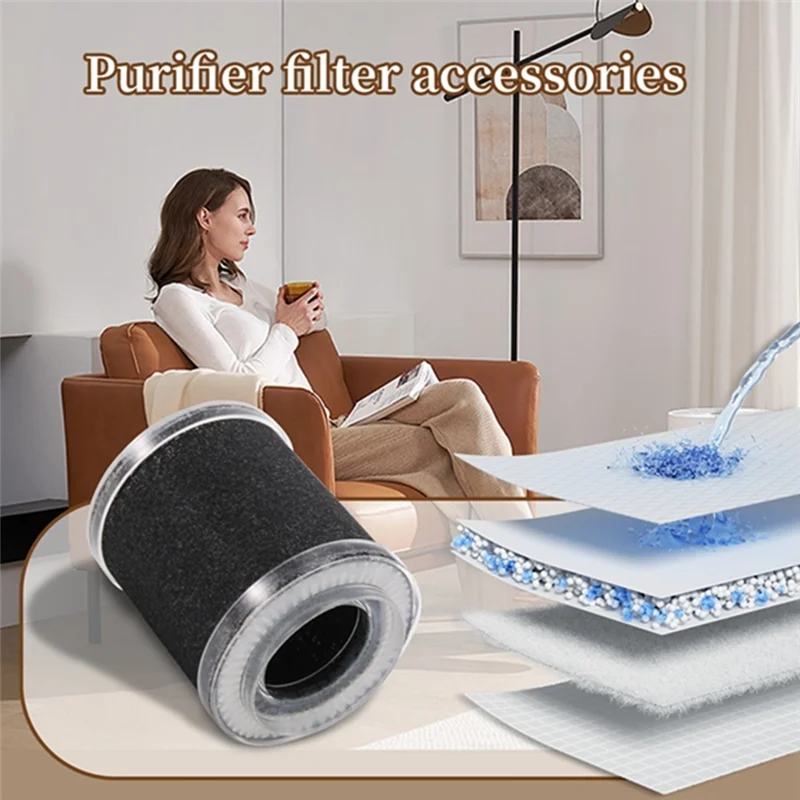 B99A-6PCS HEPA Replacement Filter Activated Carbon Filters For Air Purifier To Remove Airborn Contaminants And Odors