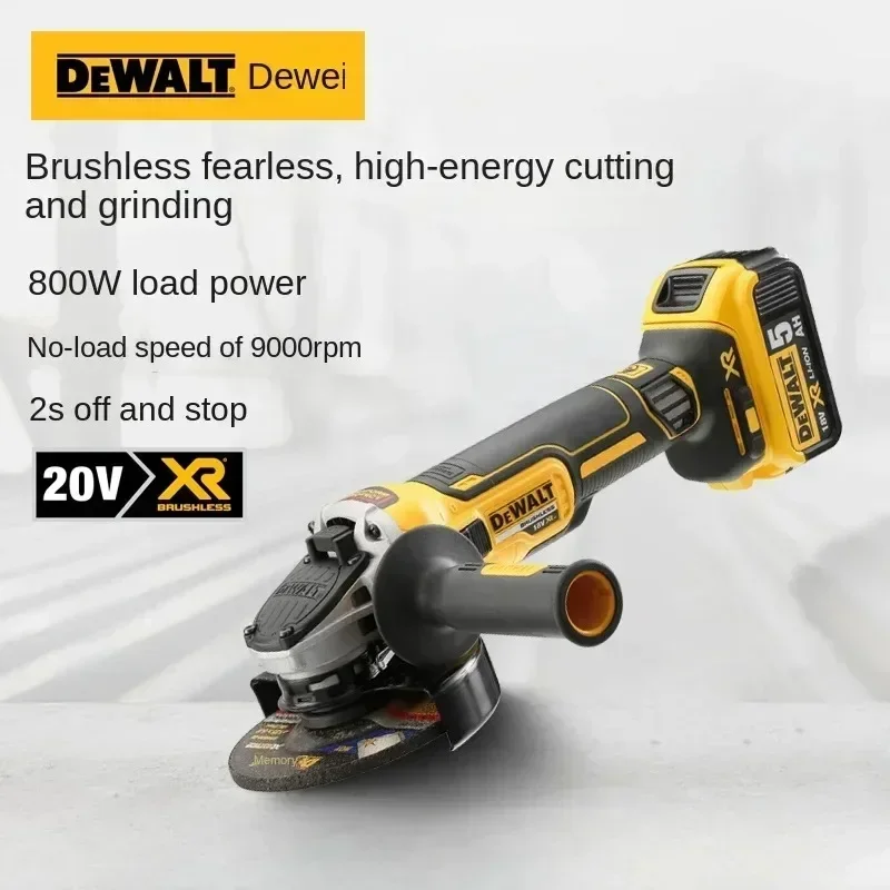 DEWALT 플랫 헤드 앵글 연마기 베어 공작 기계 절단기, 18V 리튬 배터리 브러시리스 공구, DCG405, 125mm