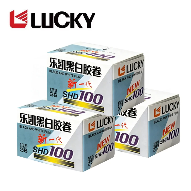 3ROLL CHINA LUCKY SHD 100 135 Black And White Film 36 Exposure With DX Code ISO 100, fit for H35 M35 M38 F9