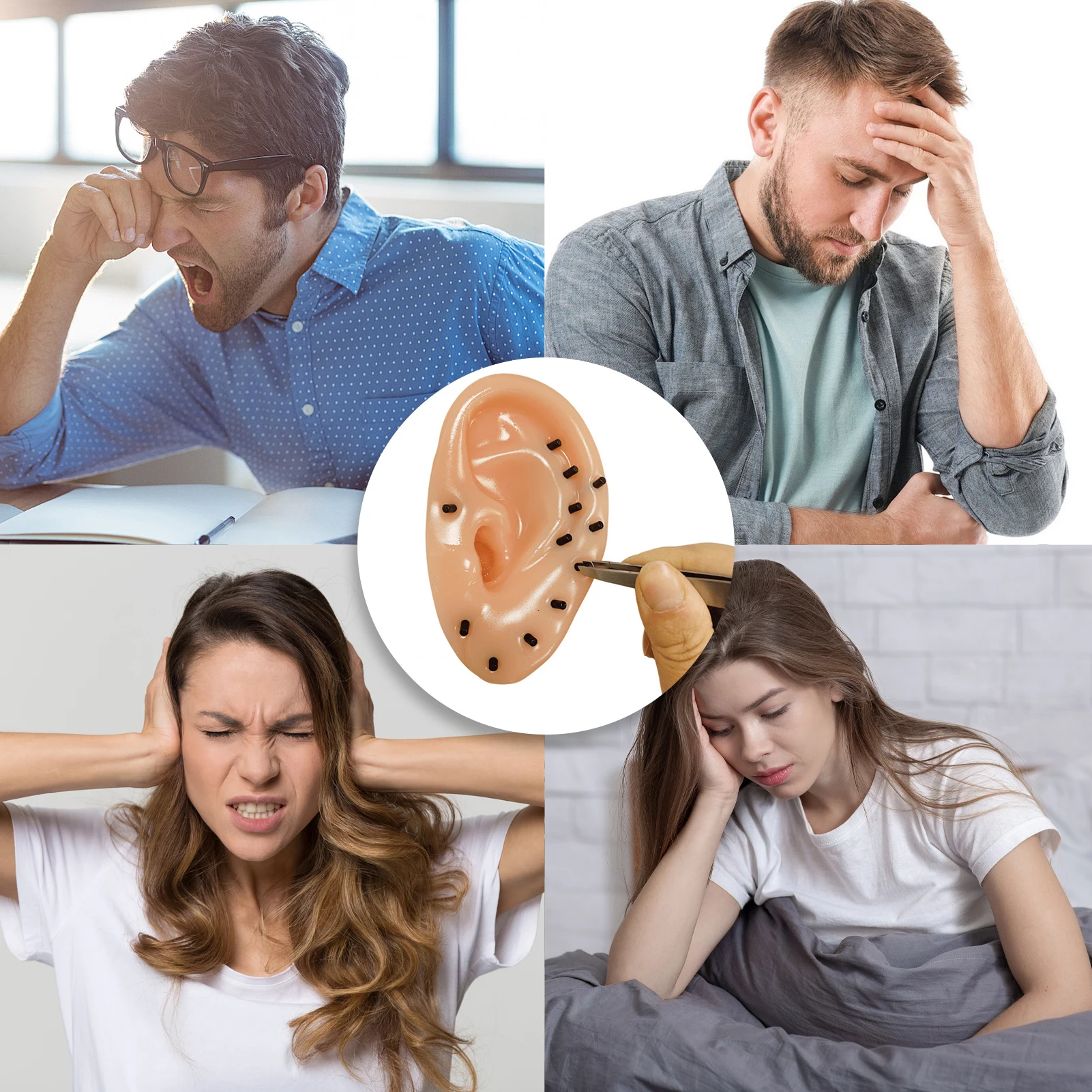 لعبة ظهرت الرؤوس السوداء على شكل أذن 15 قطعة محاكاة حب الشباب قابلة لإعادة الاستخدام لتخفيف التوتر والجلد المرن للبالغين والمرح #2