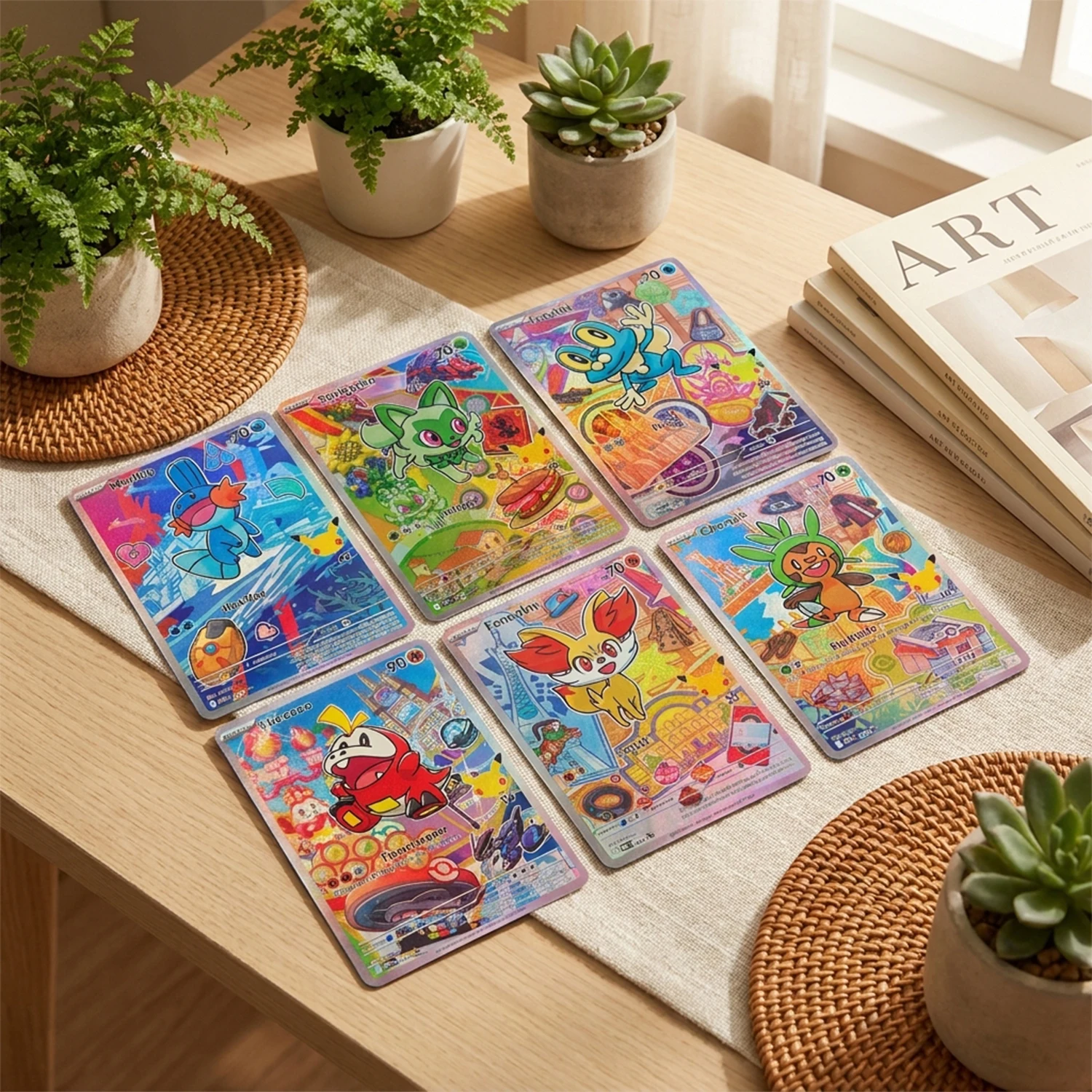 DIY TCG PKM Card English MEP 30th Anniversary First Partner Illustration Collection Series 3 Holo Anime Game Collection Cards