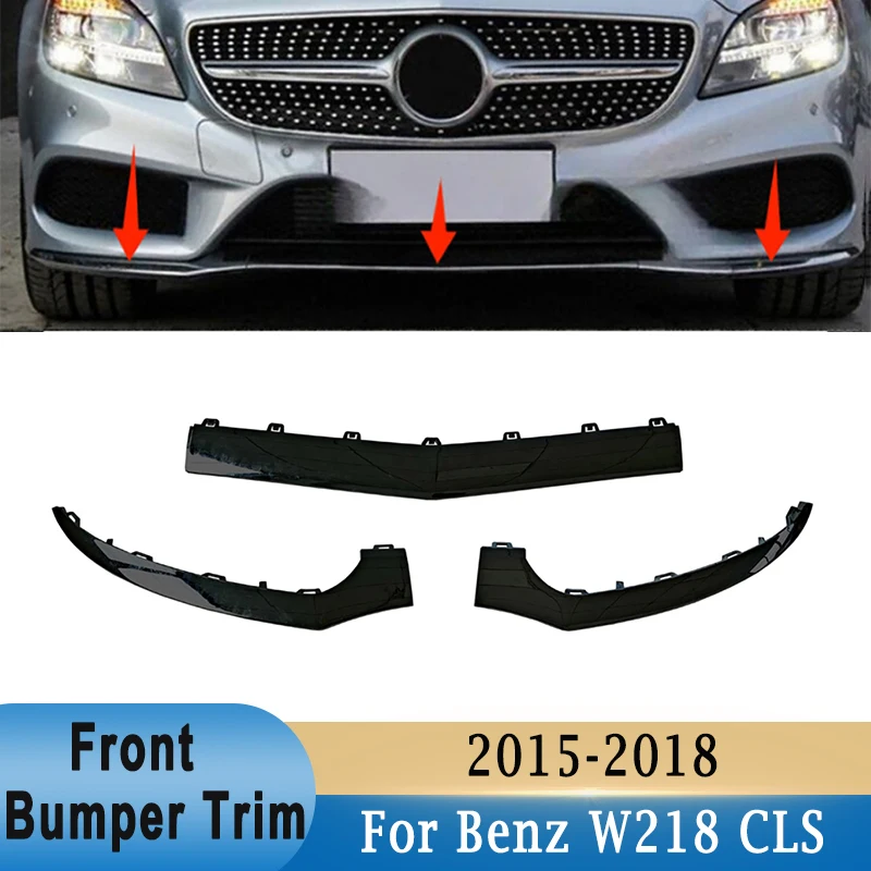 

Front Bumper Trim for Mercedes-Benz CLS Class W218 2015-2018 Black Silver Bumper Lower Spoiler Diffuser Protector Modification