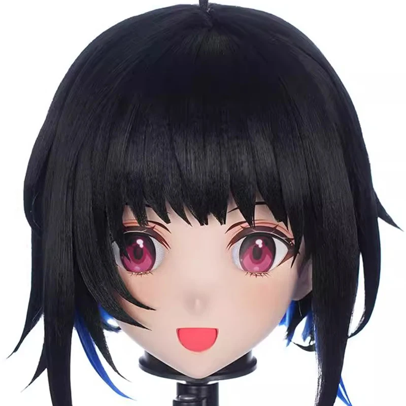 Handmade Customize Japanese Anime Character Female/Girl Resin Kig Mask Full Head With Lock Anime Cosplay Kigurumi Mask