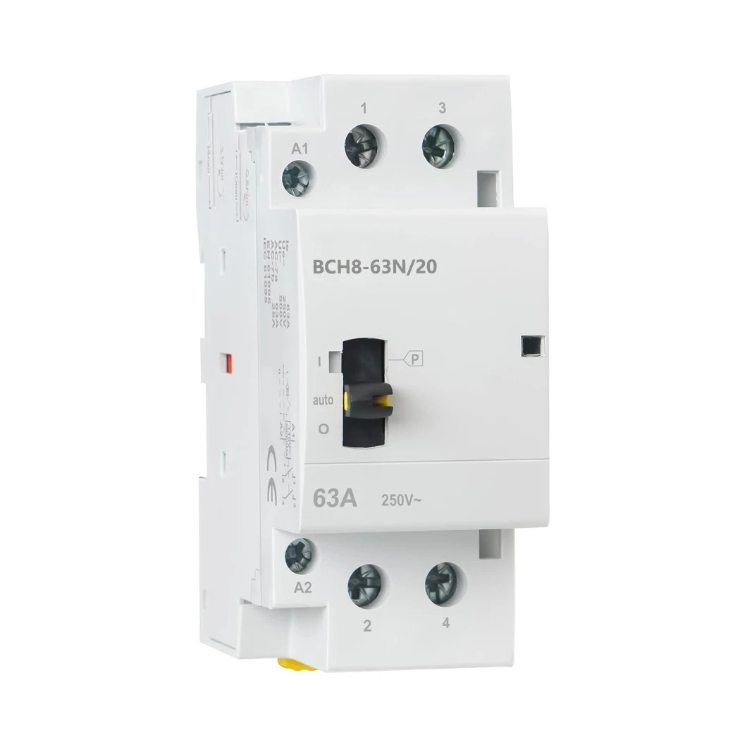 ABILKEEN BCH8-63M/20 63A 2NO 2Pole Manual Household AC Contactor 50/60Hz Modular Contactor Circuit Manual/Automatic Control