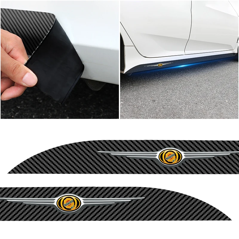 2pcs Car Door Side Skirt Car Body Decal Carbon Fiber Stickers For Chrysler 300C 300M PT Cruiser Sebring MK3 200 Town Car Styling