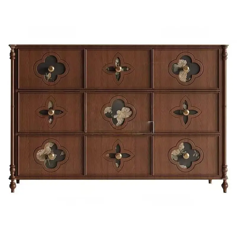 

French retro three-door cabinet, antique door cabinet, chest cabinet, fully installed bedroom storage, living room wall storage