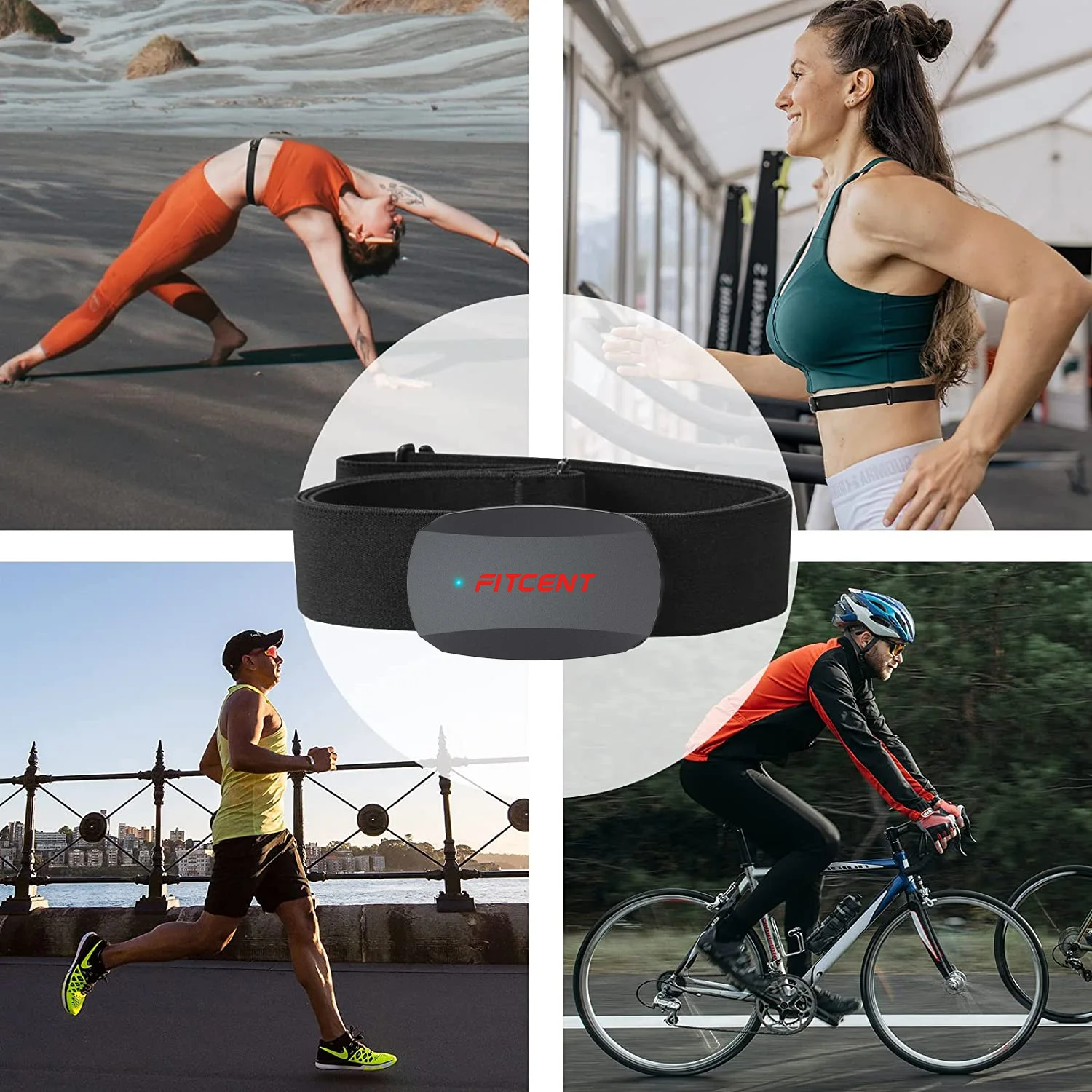 HR Sensor Chest Strap Heart Rate Monitor Band Bluetooth 5.0 ANT+ IP67 Waterproof Belt Real-Time Heart Rate Data Runninng  Sports