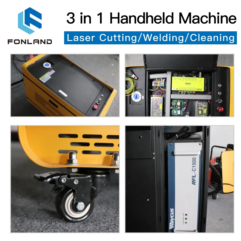 Fonland 3 In 1 Laser Hand-held Machine Weld 2000W Fiber Laser Welding Cleaning Cutting Machine for Paint Removal Metal Cutting