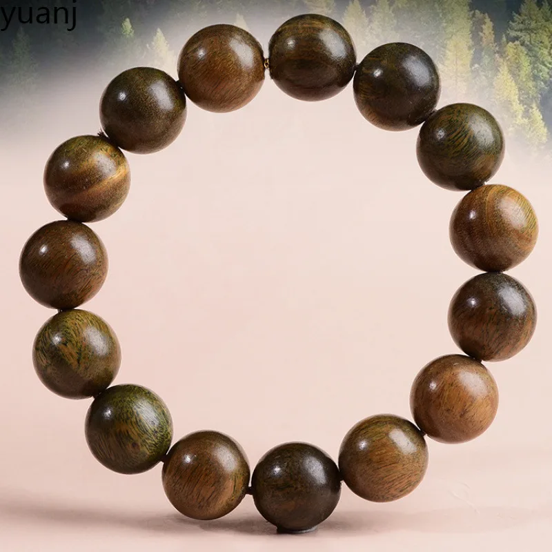 

Green Style Sandalwood Bracelet Meditation Buddha Beads Wooden