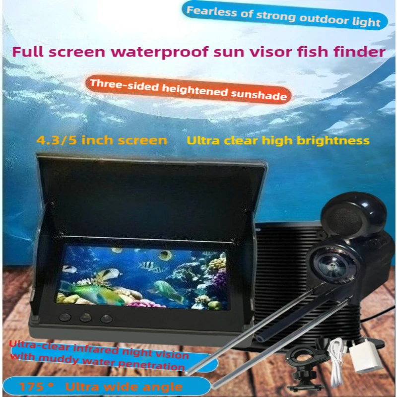 4.3/5-Inch Ultra-Clear Visual Fish Finder, Muddy Water Probe, Temperature Sensing and Deep Underwater Fishing Camera