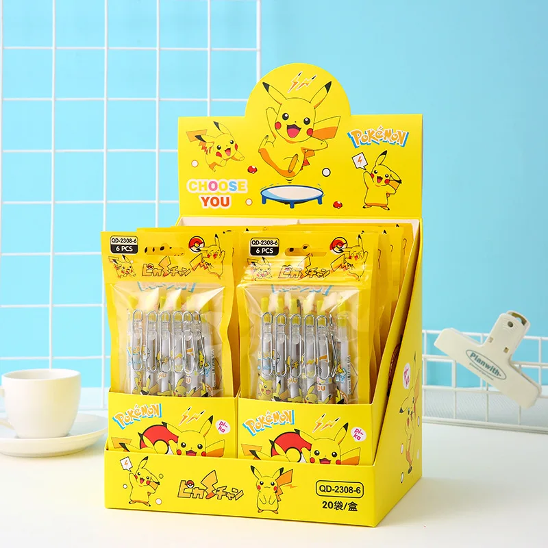 

Wholesale 0.5mm Black 10Pcs/Set New Pokemon Pikachu Kawaii Press Gel Pen School Supplies Stationery Birthday Gift For Kids