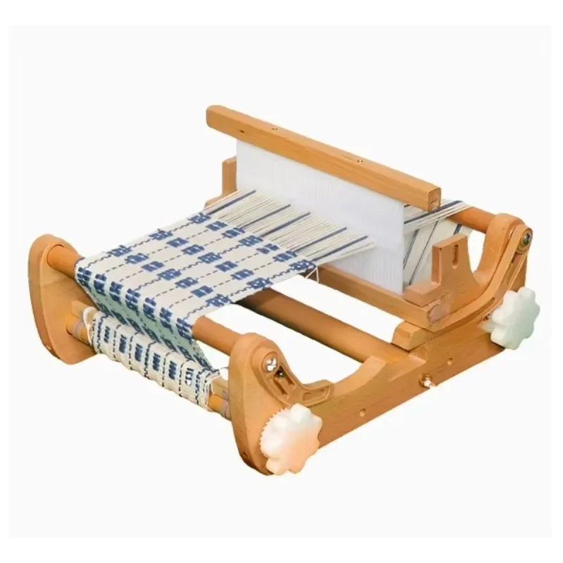 KM-ZZ201 household desktop loom simple DIY hand-woven knitting machine beech wood frame adjustable weaving density