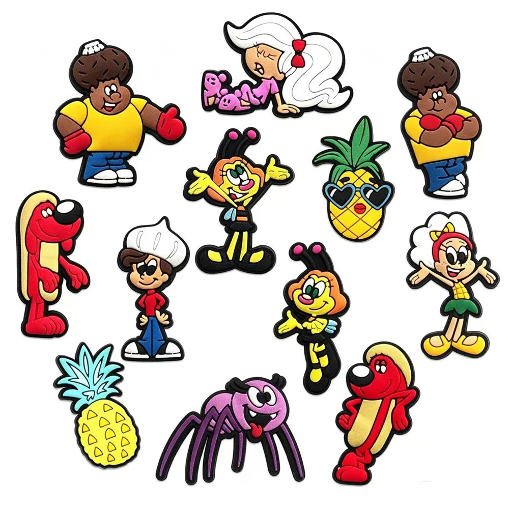 12Pcs Cartoon Series Shoe Charms for Clogs Sandals Decoration Shoes Accessories Buckle for Friends Party Gift