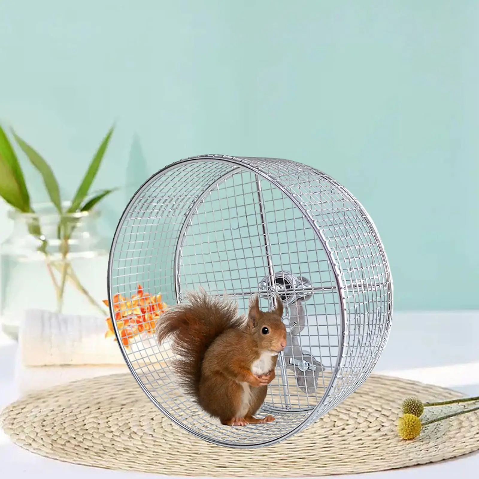 Accessories for Hedgehogs Rats Squirrel Play and Run Pet Supplies Metal Hamster Running Exercise Wheel Anti Slip Mute Toy Cage