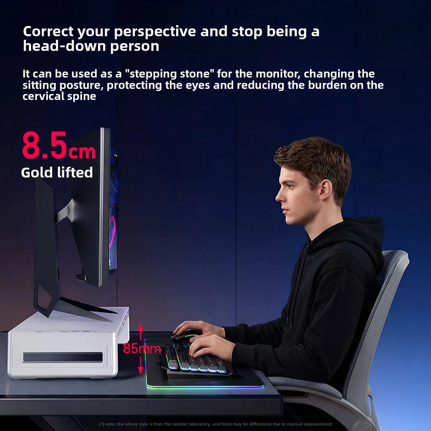 Monitor Stand Riser Adjustable Foldable Metal Desktop Organizer USB 3.0 Hub Charging Shelf 80kg Load Support for Computer Use