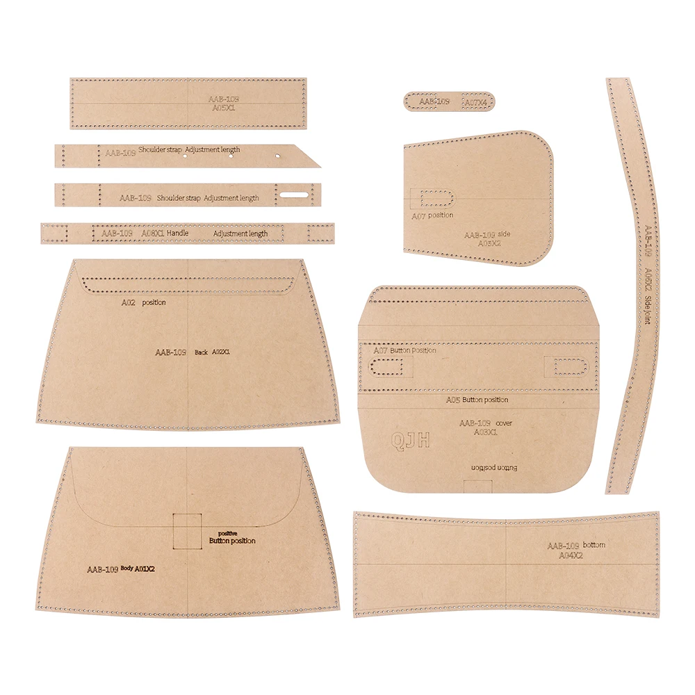 DIY Quilting Stencil, Brown Kraft Paper Template for Hand Sewing Leather Handicraft Crossbody Bag and Hand Bags