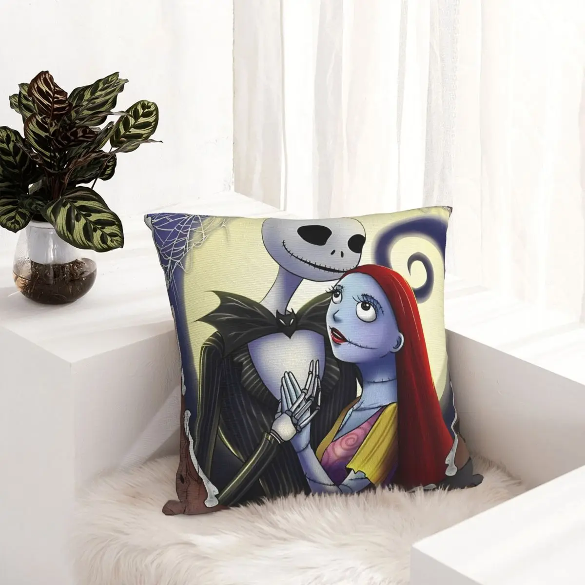 سالي وجاك أكياسها كابوس قبل عيد الميلاد وسادة تغطي الأزياء وسادة للديكور للمنزل 45x45cm