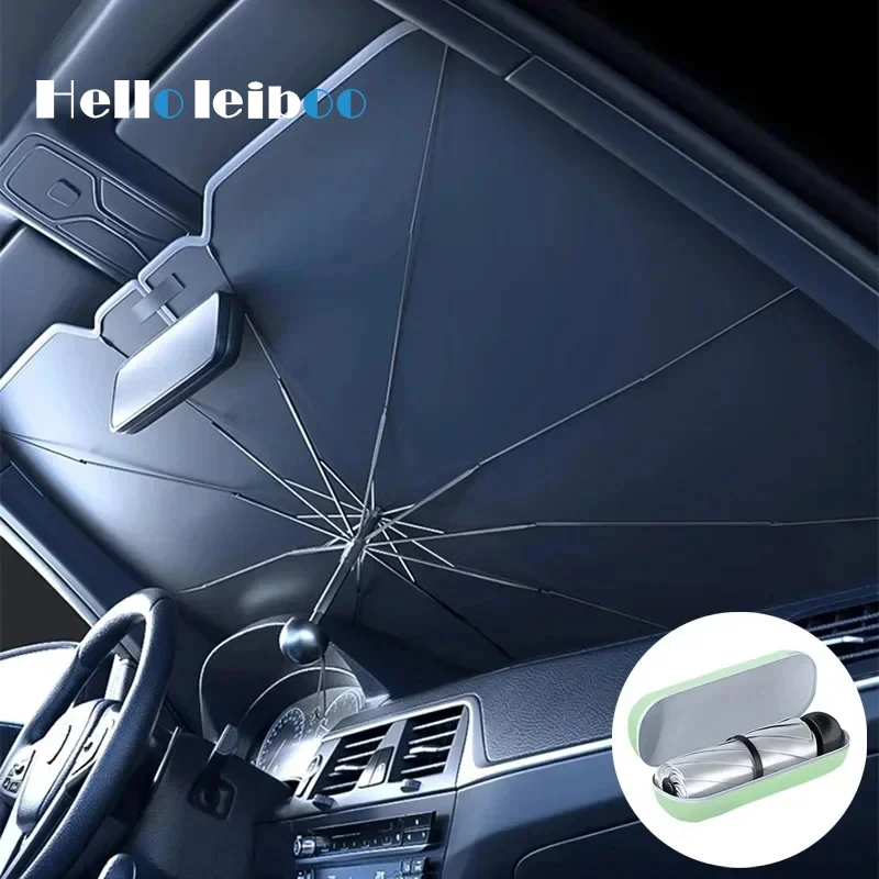 LEIBOO 1pc Car Sunshade Windshield Umbrella Front Sun Shade Parasol Summer Protection Car Heat Insulation Car Accessories