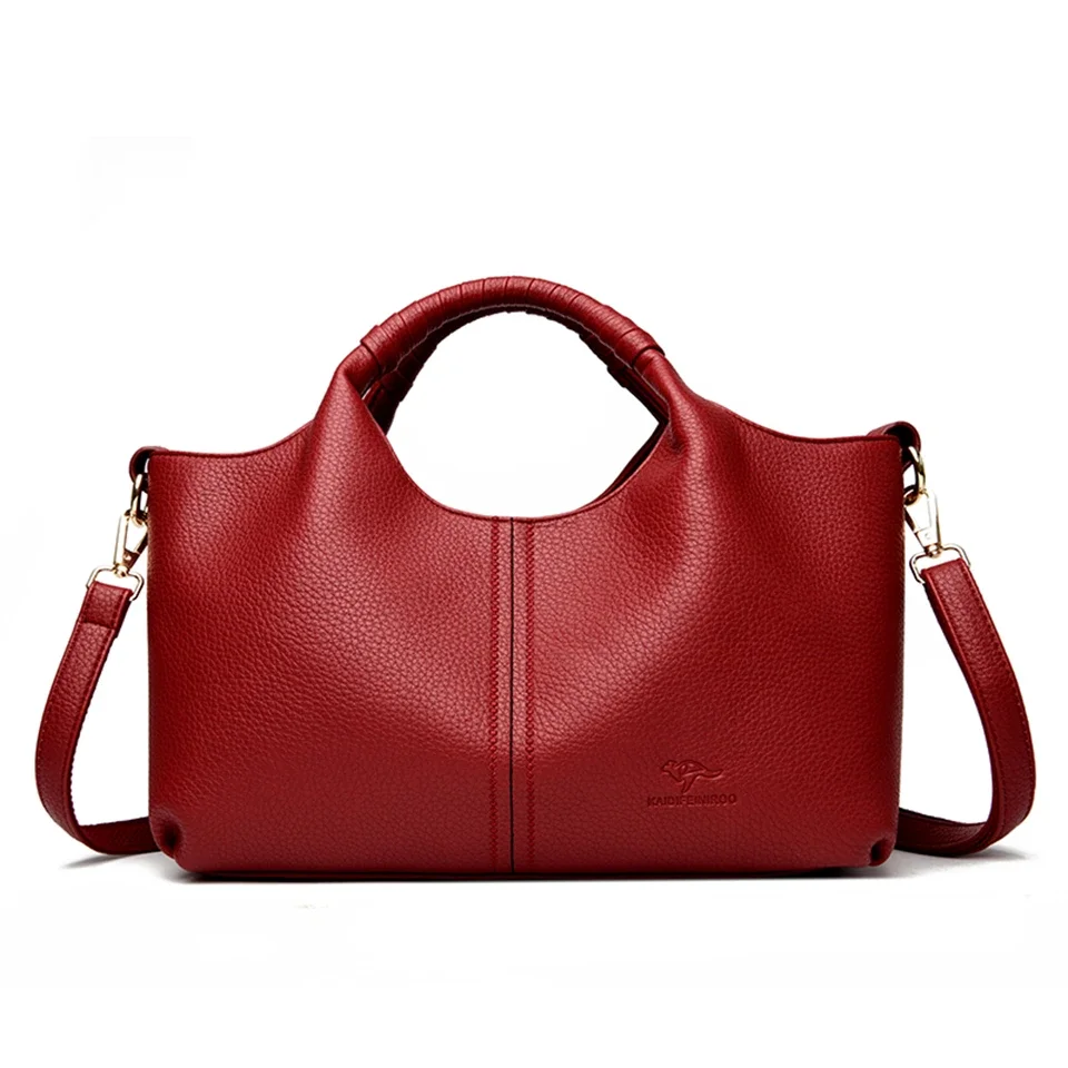 High Quality Soft Leather Tote Bag Luxury Shoulder Crossbody Handbag for Women Fashionable Casual Work Commuter Purse