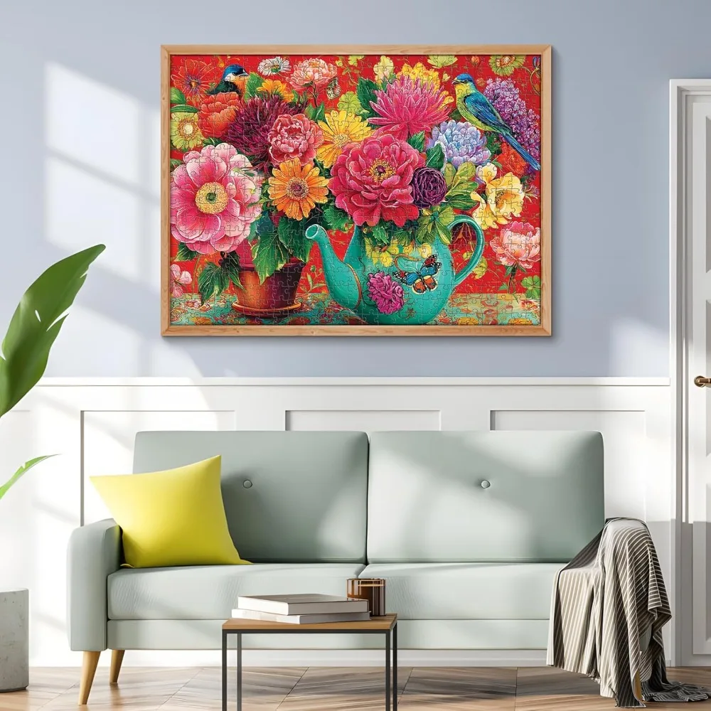 120/300/500/1000 Piece Flowers in Vases Jigsaw Puzzle for Adult Landscape Puzzle Educationa Toy Challenging Game Nights Fun