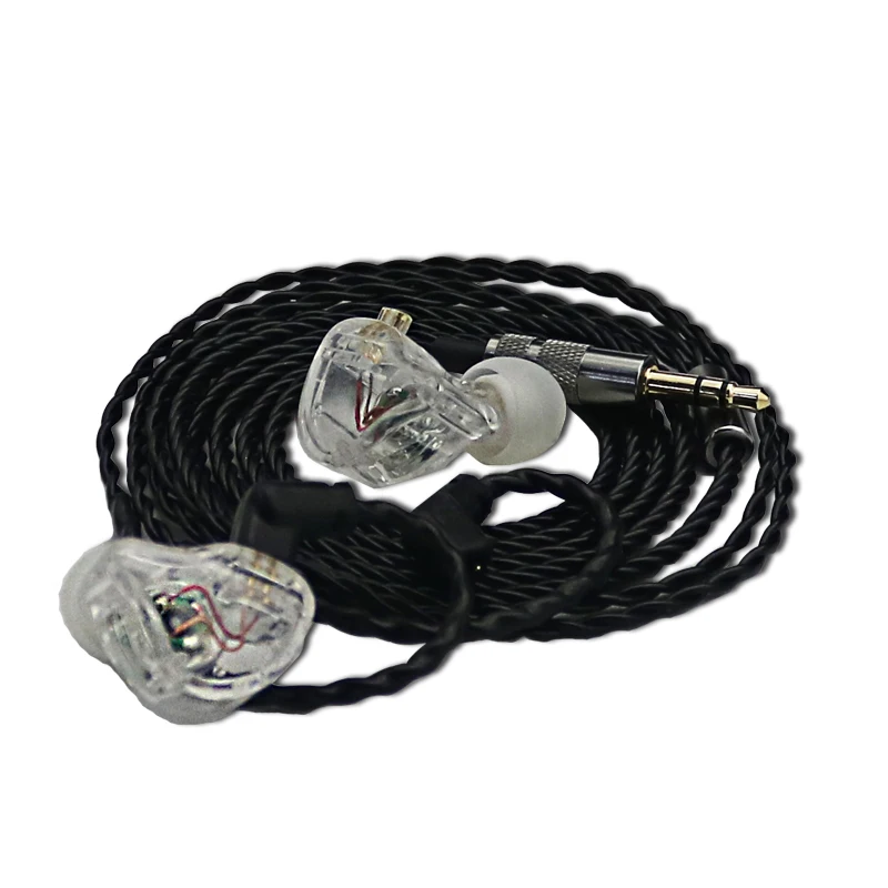 4-strand Smooth PVC Pure Copper Twisted Headphone Wire With 3.5MM Straight Jack QDC Interface MP3 HIFI Earphone Audio Cable Cord