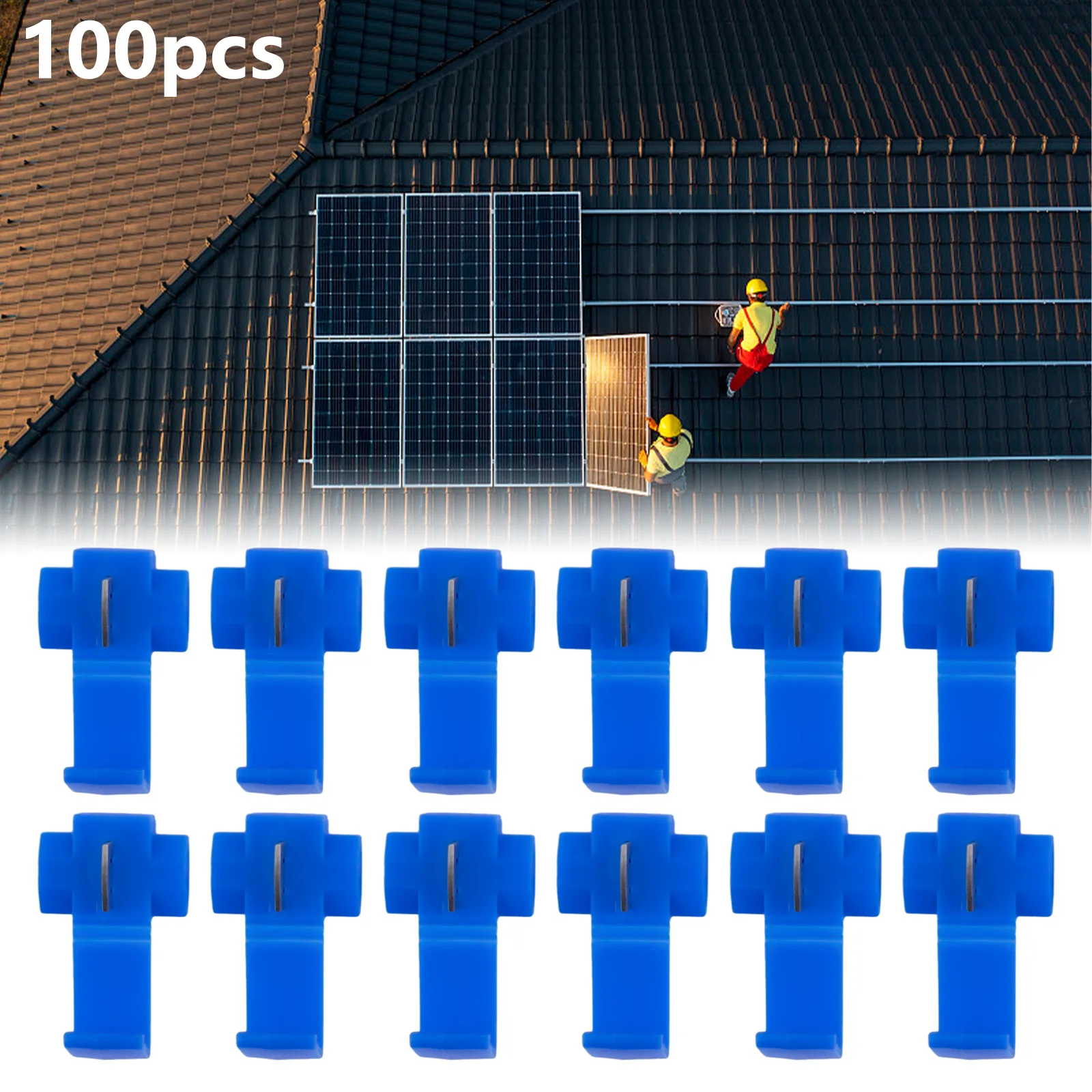 

Wire Splice Terminals Blue Quick Splice 1.5~2.5mm² 100Pcs Cable Common Block Connectors For AWG 14 -16 Lock New