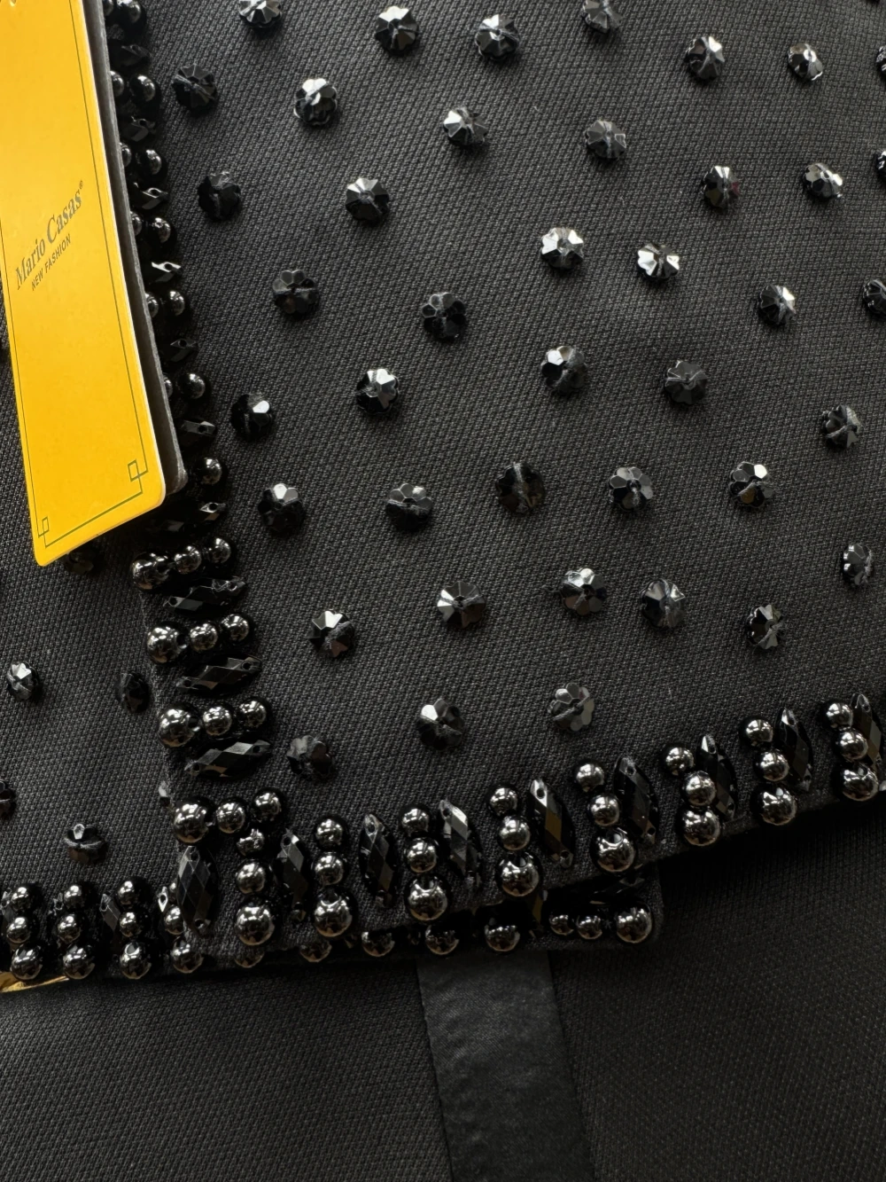 Preto de luxo cristal duplo breasted smoking masculino 2 peças roupa festa negócios, novo homem bonito terno conjunto casamento noivo conjuntos