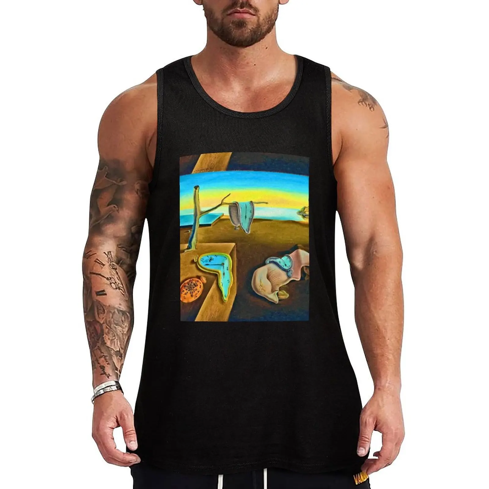 The Persistence of Memory by Salvador Dalí (vibrant) Tank Top gym accessories man t-shirts man Men's t shirt