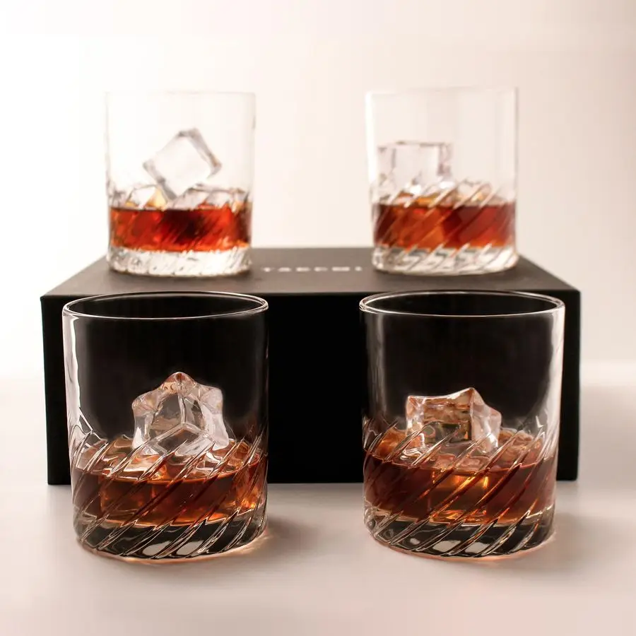 Vasos de roca premium con estilo de caja de lujo, artículos de bar de rocas de 10 onzas para bebidas escocesas, Bourbon, licores y cócteles, hechos en Japón S
