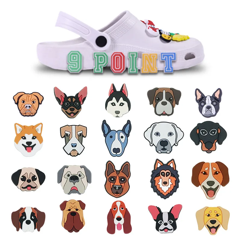 PVC Shoe Charms Dog Shoe Accessories Lovely Shoe Decoration Animal Shoe Buckles  for Clog Sandals X-mas Gifts  Buckle