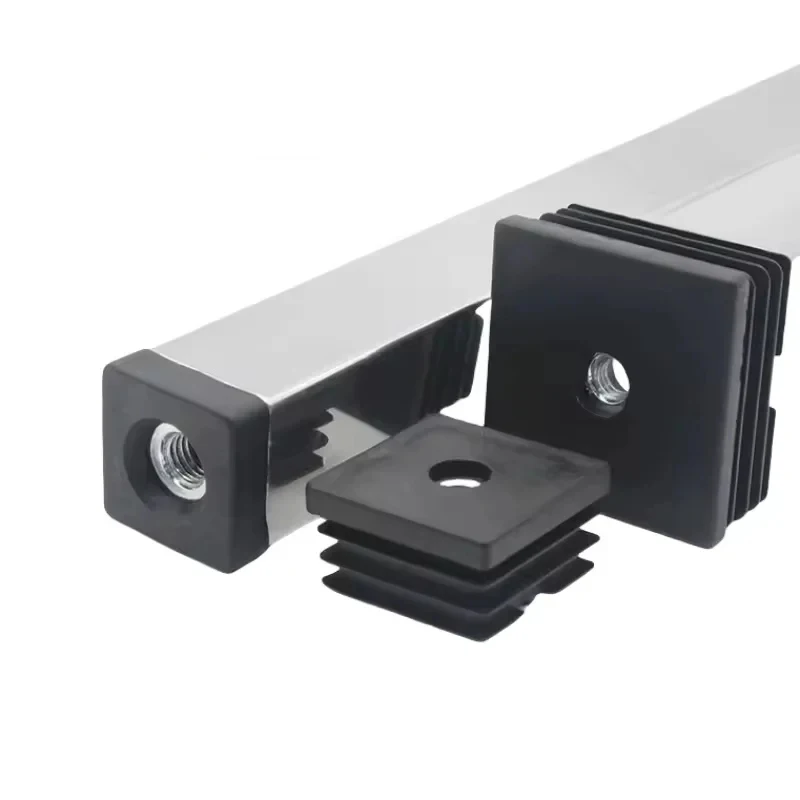 M6 M10 Square Tube Blanking Insert Cap Adjustable Support Foot Pad Furniture Protective Plug