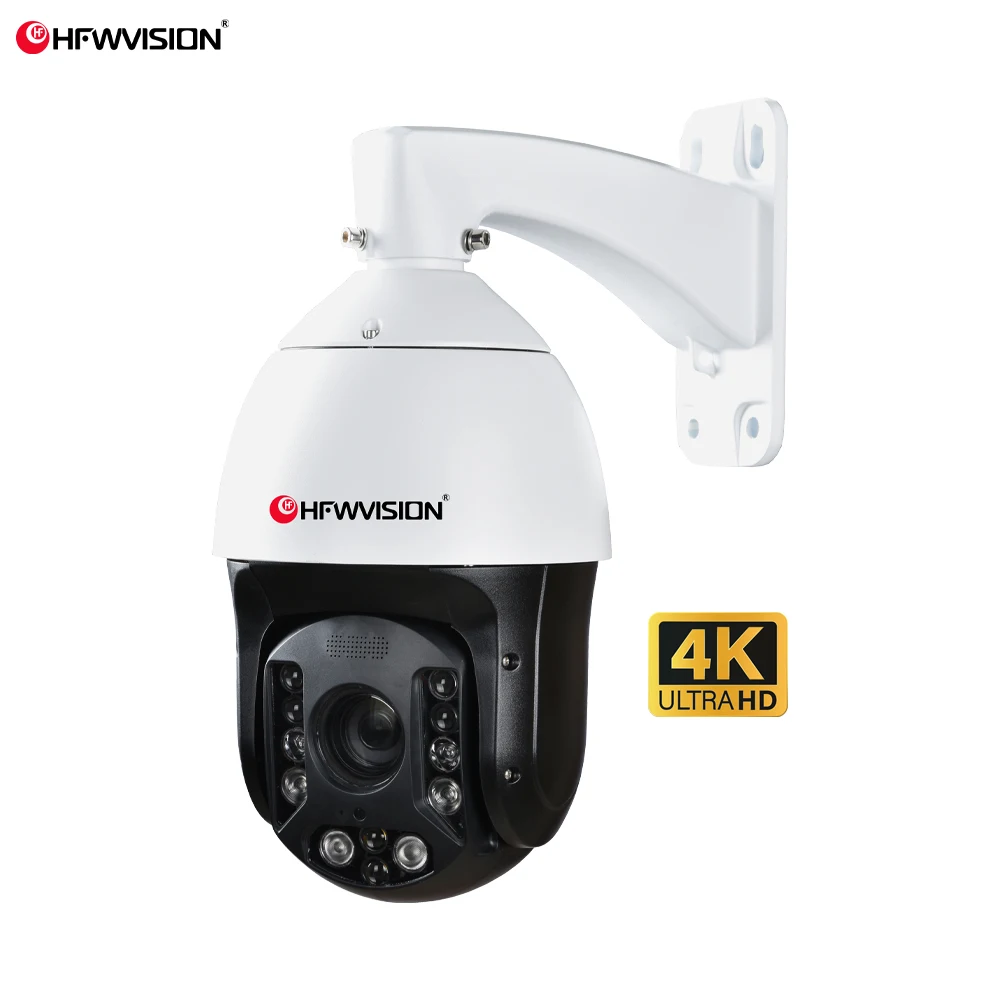 8MP Outdoor High Speed Dome Human Car Detection 6Inch SD Card Slot Color Night Two Way Audio Talk Auto Tracking Ip Camera Ptz 4k