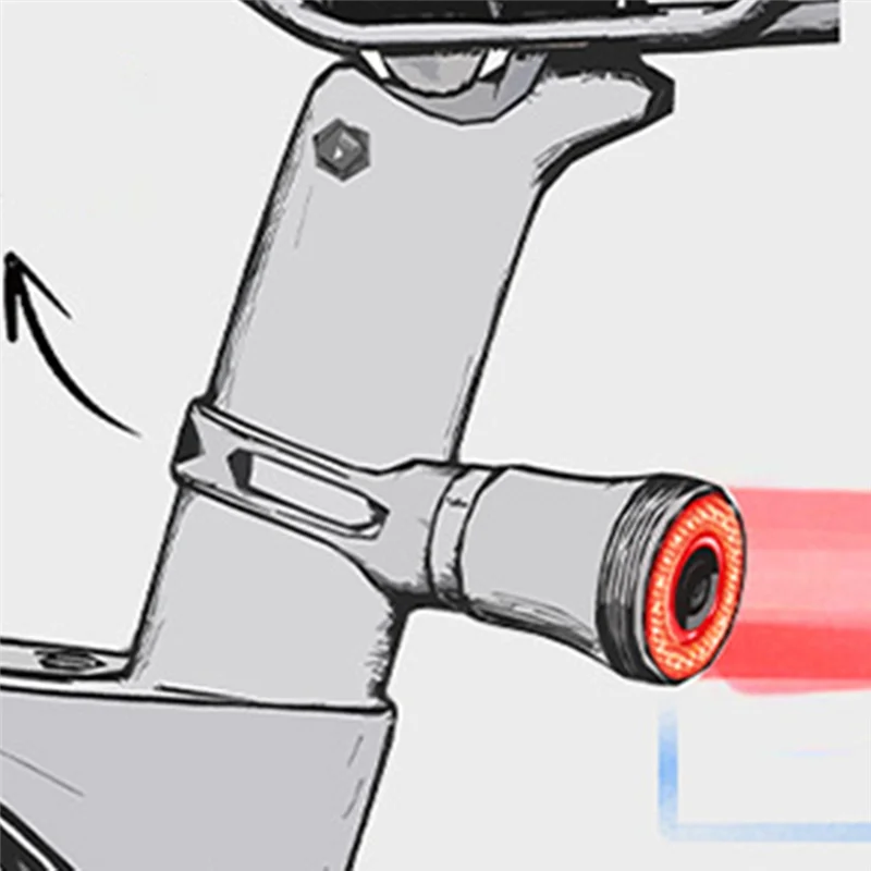 Bicycle Brake Sensing Rear Light, Bike Tail Light LED Back Light Type-C Rechargeable For Night Riding