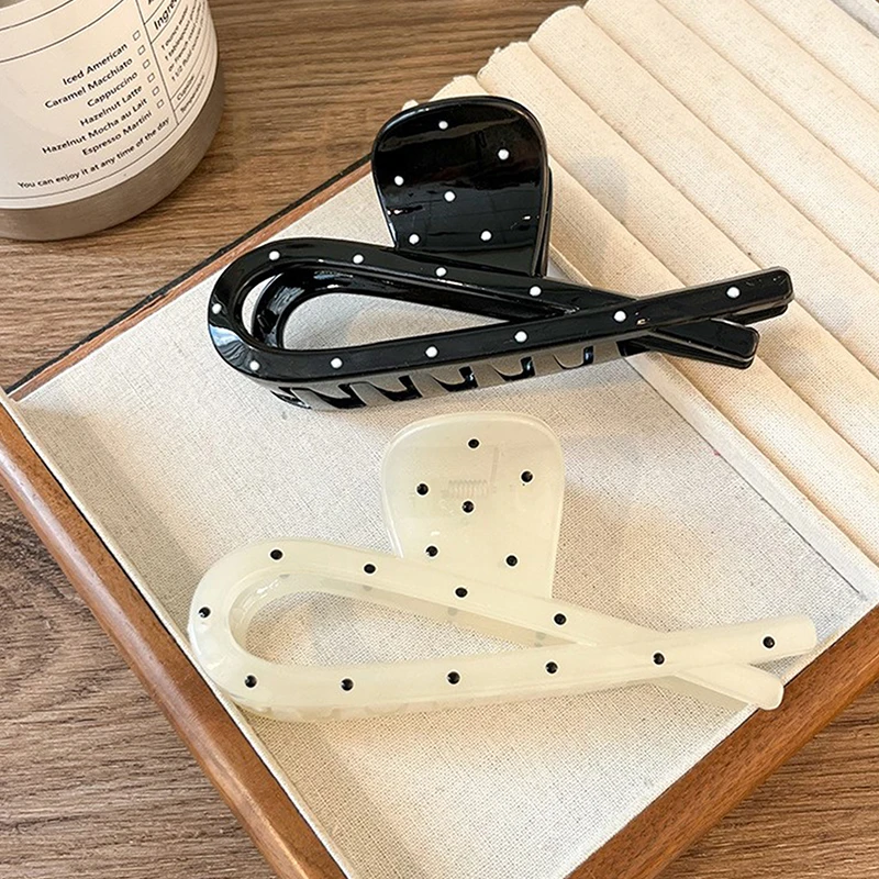 Cute Fashion Wave Point Bow Large Hair Claw Simple Shark Clip Hair Accessories For Women Girls Sweet Exquisite Hair Clips