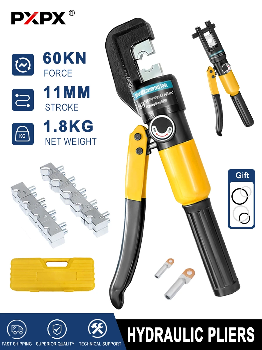 

APRIL PXPX Hydraulic Crimping Tool YQK-70 Cable Lug Crimper Plier 4-70m² Compression Tool Pressure 5-6T Pressure