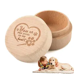 Dog Memorial Box For Loss Dog Cat Hair Ashes Container Durable Pet Storage Box For Dog And Cat Ashes Wood Pet Hair Keepsake