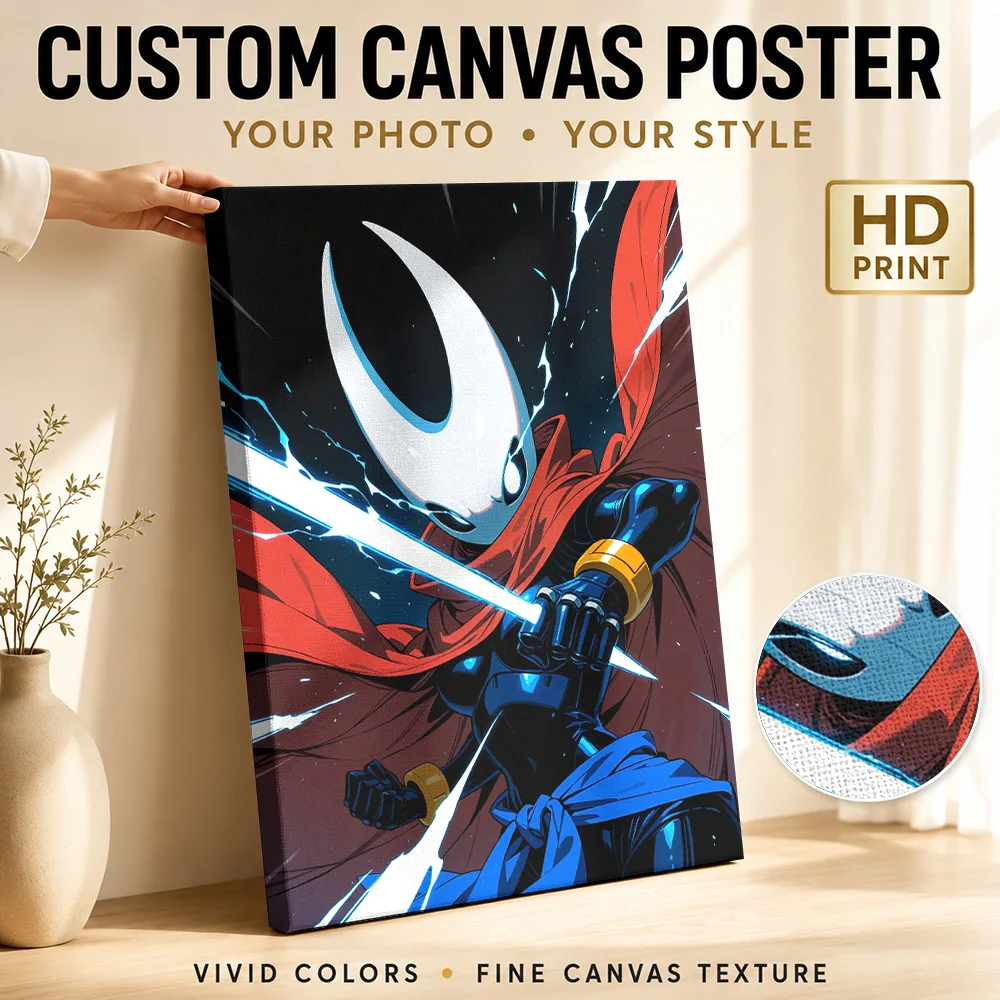 Hornet with Needle and Red Cape Canvas Painting Poster Custom Gaming Anime Wall Art for Teen Bedroom Decor Gift for Collectors