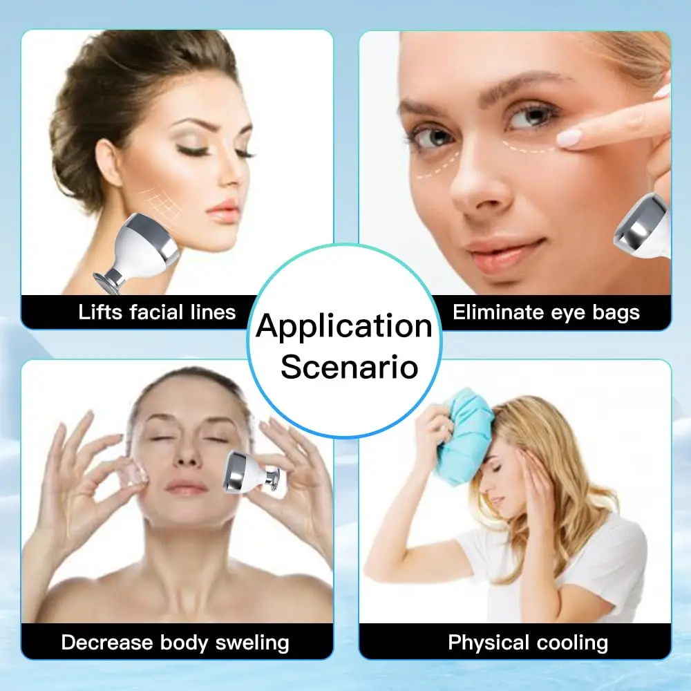 Rolo de gelo crioterapia para rugas faciais, massageador, martelo de compressa de gelo, ferramenta de cuidados com a pele