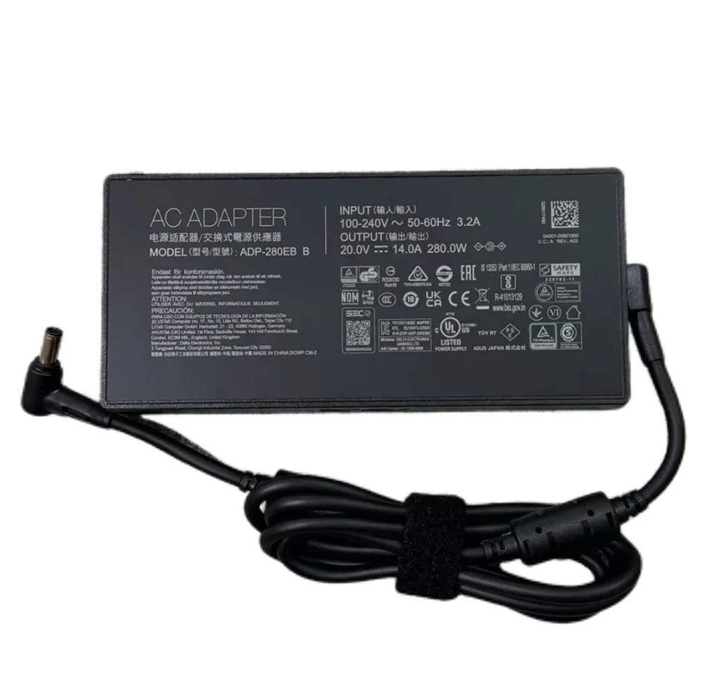 Original 20V 14A 280W ADP-280EB B 6.0*3.7MM AC Adapter For ASUS TUF Gaming A16/TUF Gaming F17 Power Supply