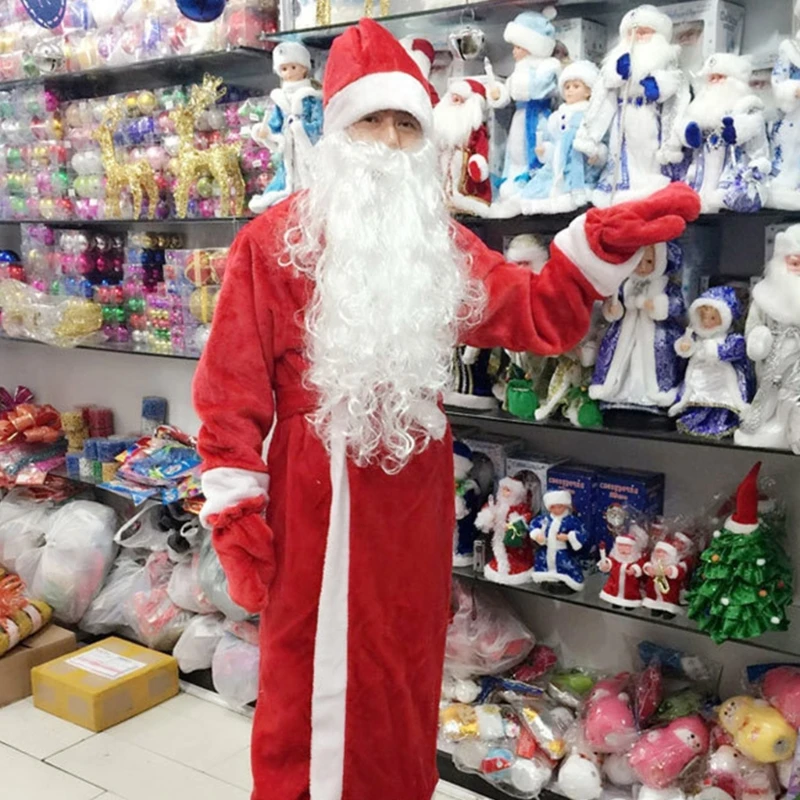 Q0KE Ông Già Noel Giáng Sinh Trang Phục Phù Hợp Với Phụ Kiện Trang Phục Ông Già Noel Cho Nam Nữ Trẻ