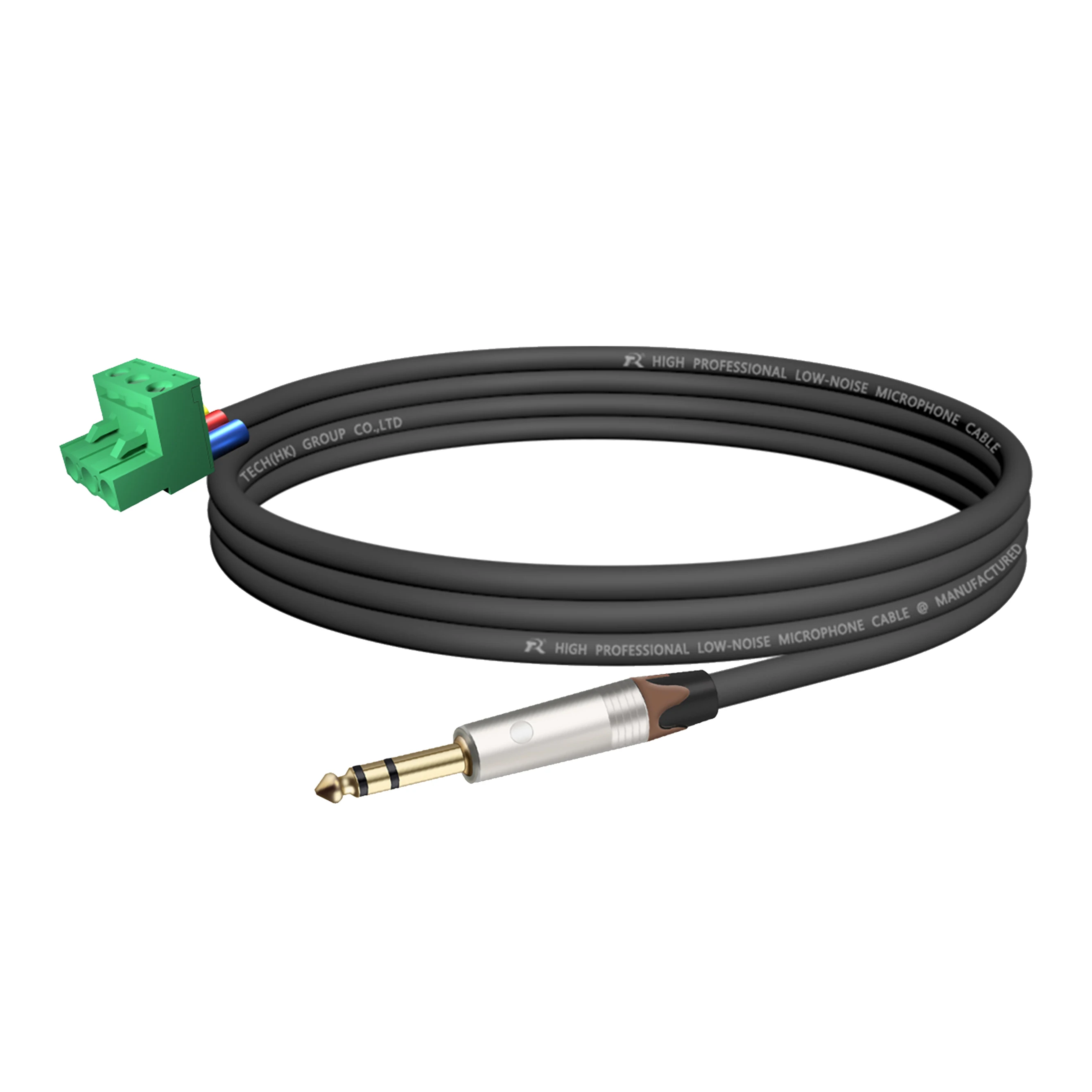 Professionelles 1/4-Zoll-TRS-Stereo-auf-3-Pin-Phoenix-Klemmenblock-Kabel, schwarzer Anschlussanschluss, für Audiosysteme und Übertragungsgeräte – Detail 14
