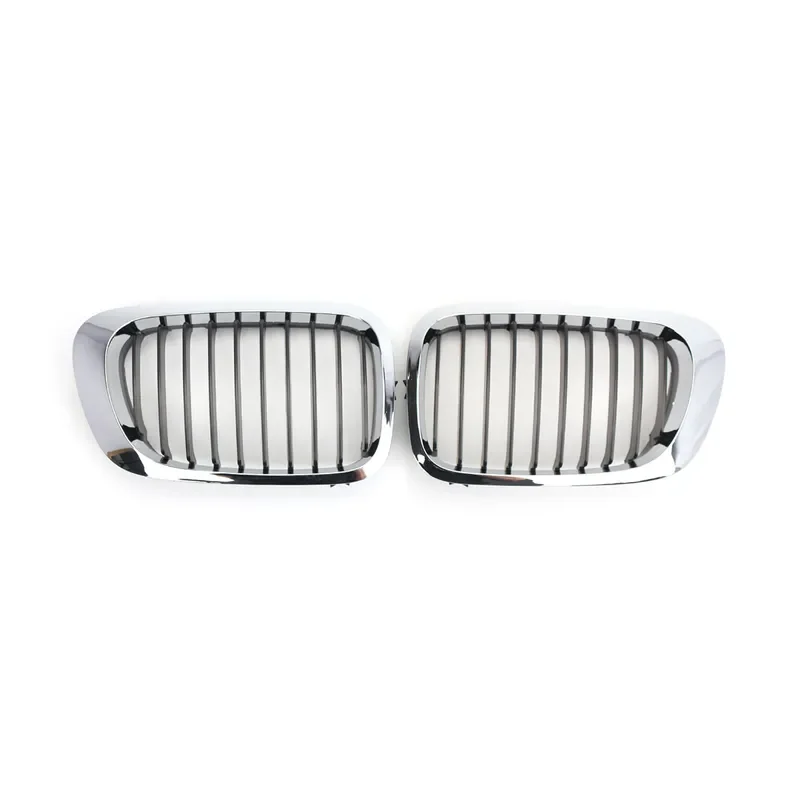 Front Bumper Single Line Semi Electroplated Medium Grid Air Intake Grille For 99-02 BMW 3 Series E46  Replacement Car Exterior